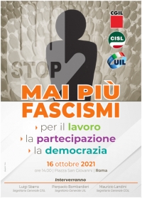 A Roma, manifestazione antifascista Sabato 16 Ottobre