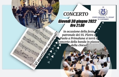 GIOVEDI' SERA CONCERTO DEL CORPO MUSICALE S. CECILIA A PRIMALUNA
