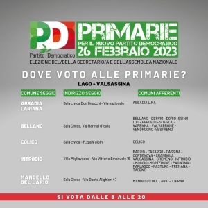 Domenica 26 si vota anche a Introbio per le Primarie del PD