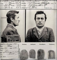 La foto segnaletica di Benito Mussolini arrestato dai Carabinieri nel 1903