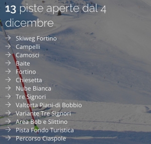 A Bobbio 13 piste aperte dal 14 Dicembre