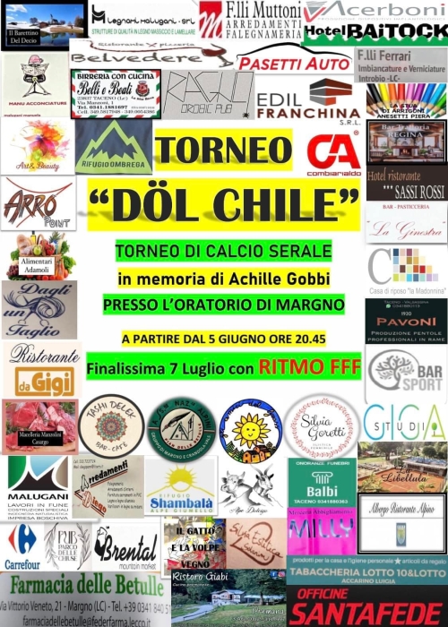 TORNEO &quot;DOL CHILE&quot;: STASERA A MARGNO IL CALCIO D&#039;INIZIO